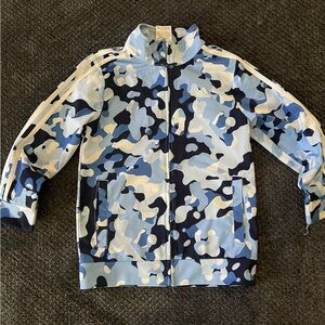 Kids Adidas Blue Camouflage Track Jacket